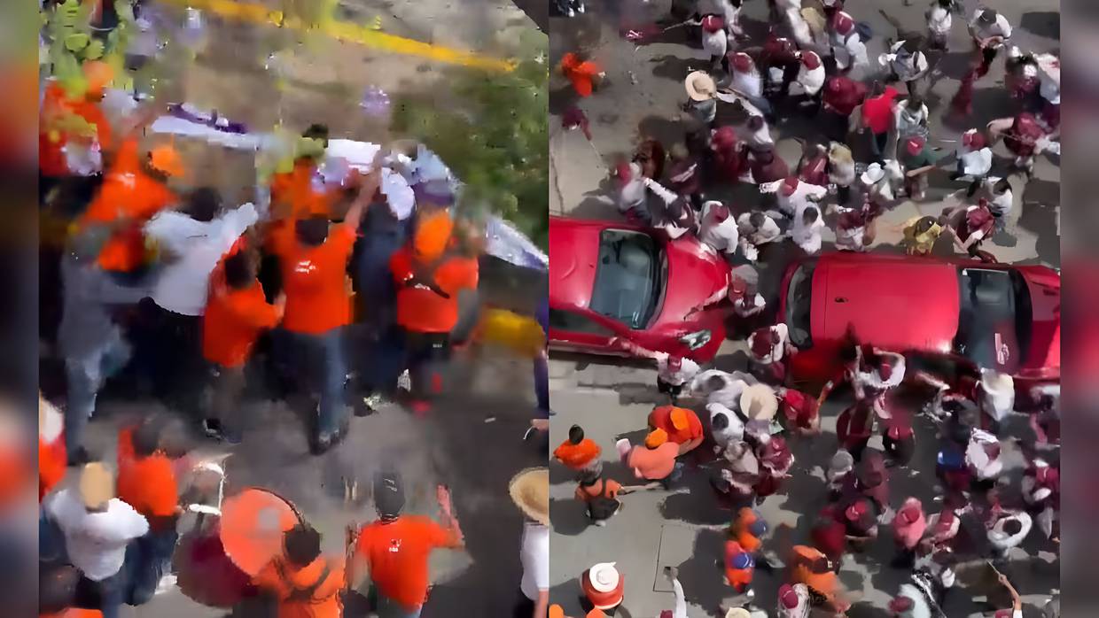 Militantes y seguidores de MovimientoCiudadano pelearon con los de Morena mientras se realizaba el debate de candidatos dentro de una televisora de Guadalajara.