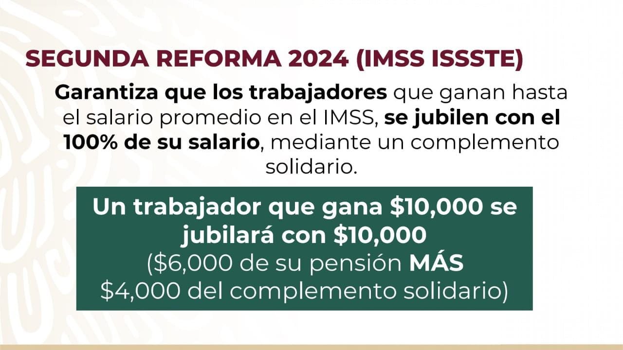 Segunda reforma a pensiones del 2024.