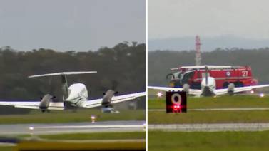 Entre lluvia y poca visibilidad, avión aterrizó dramáticamente de emergencia en Australia (VIDEO)