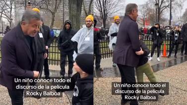 Emotivo encuentro entre Sylvester Stallone y joven fan recreando escena de Rocky