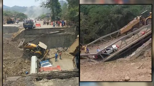 VIDEO: Colapsa puente vehicular en San Luis Potosí; 3 heridos