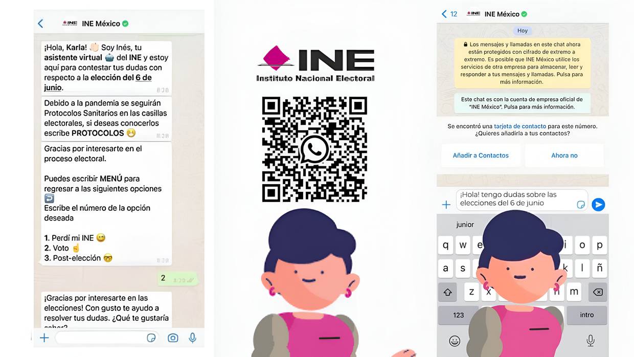 Quítate todas tus dudas sobre las elecciones con el WhatsApp de Inés, chatbot creado por el INE.