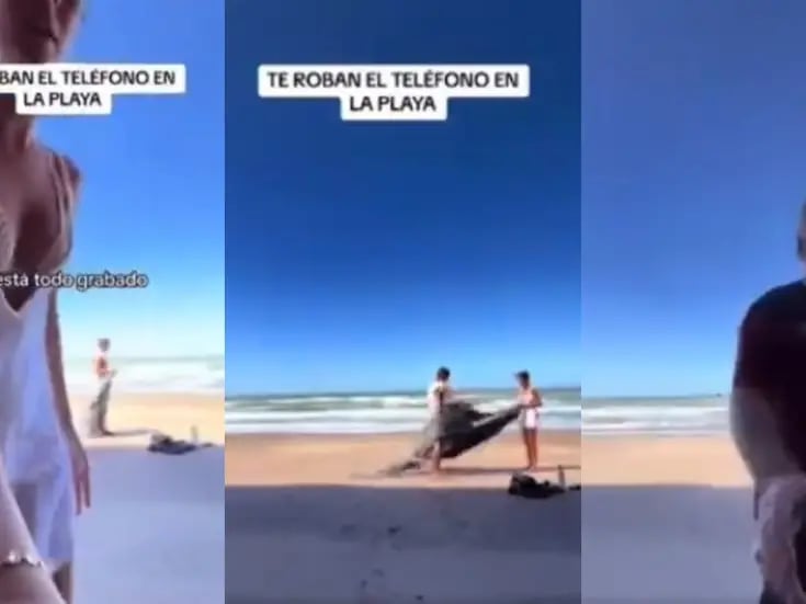 Por grabar un vídeo para TikTok, a esta mujer le roban el celular en la playa