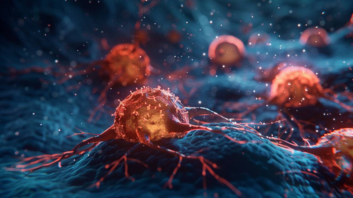 Imagen de una célula cancerosa generada por inteligencia artificial.