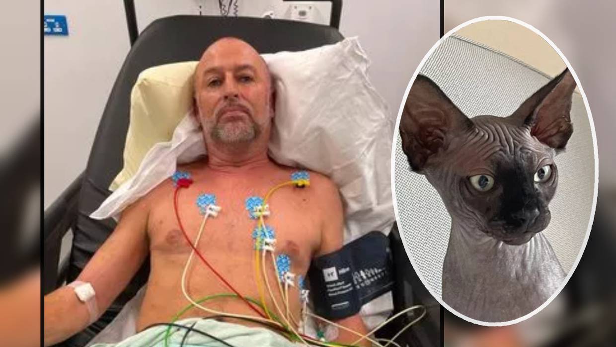Hombre tropezó con su gato, pero sus lesiones fueron similares a las de un accidente automovilístico: "Tengo suerte de estar vivo".