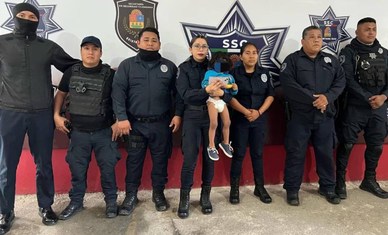 Policía de Quintana Roo halla a menor con reporte de robo. // Foto: Especial/El Universal