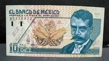 Billete de 10 pesos con imagen de Emiliano Zapata se vende en 280 mil pesos