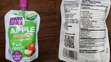 La FDA dice que las bolsas de puré de frutas WanaBana pueden contener niveles peligrosos de plomo