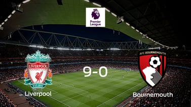 Goleada de Liverpool por 9-0 frente a Bournemouth