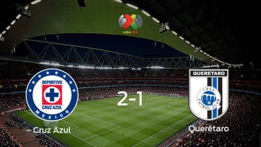  Cruz Azul se lleva tres puntos tras vencer 2-1 a Querétaro 