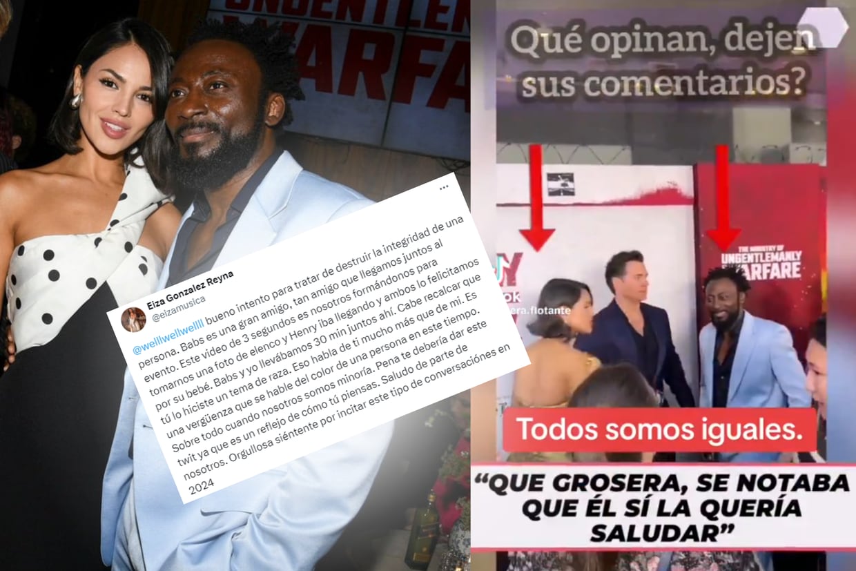 Un video sacado de contexto de Eiza González "rechazando" a su compañero de reparto Babs Olusanmokun ha desatado polémica en redes sociales/Fotos: Twitter