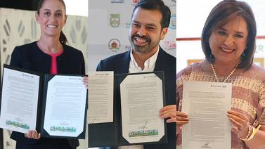 Claudia Sheinbaum, Xóchitl Gálvez y Álvarez Máynez firman Pacto por la Primera Infancia