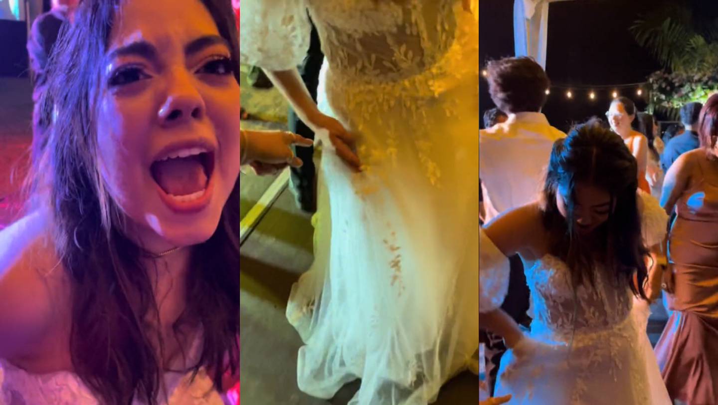 VIDEO: en una boda, estas jóvenes quedan impactadas al ver que el vestido de la novia tiene bolsillos