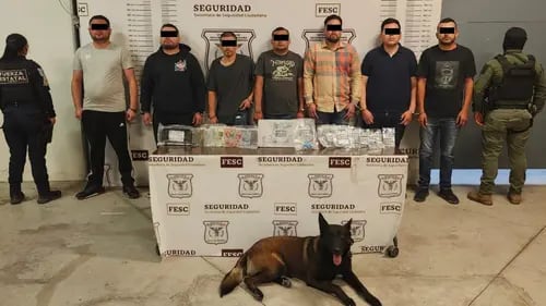 Detienen en Tijuana a siete personas con arma, cartuchos y droga