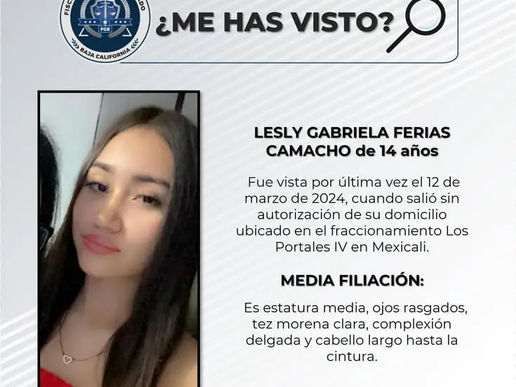 Familiares buscan a Lesly Gabriela Ferias Camacho