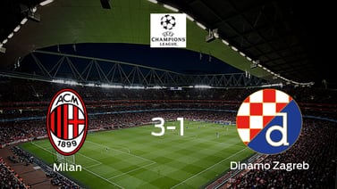  AC Milan vence 3-1 en su estadio frente a Dinamo Zagreb