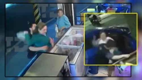 VIDEO: Enfermera ataca a empleada de heladería por ataque de celos