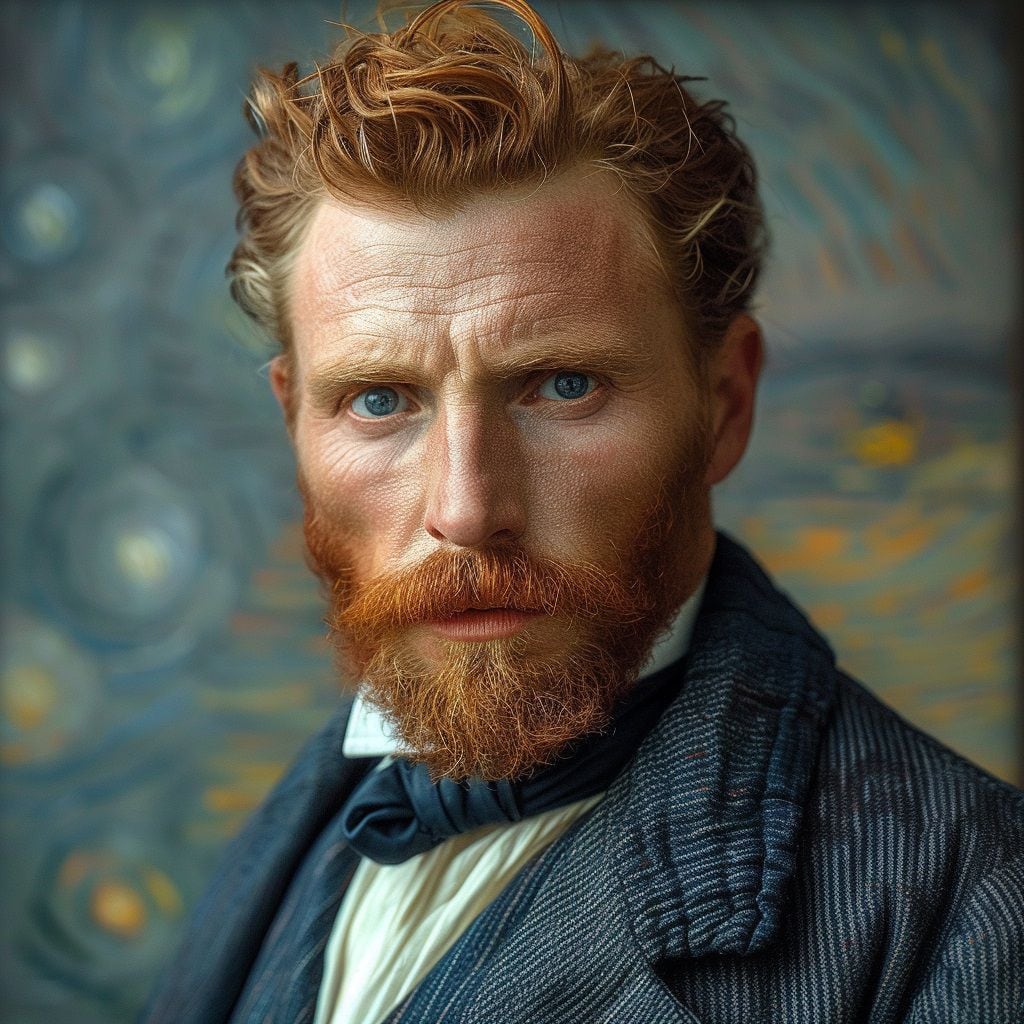 Así se veía la apariencia de Vincent van Gogh según la IA de Midjourney