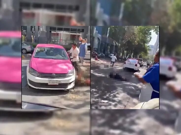 VIDEO: Taxi atropella a dos hombres durante riña en Polanco, CDMX, y huye 