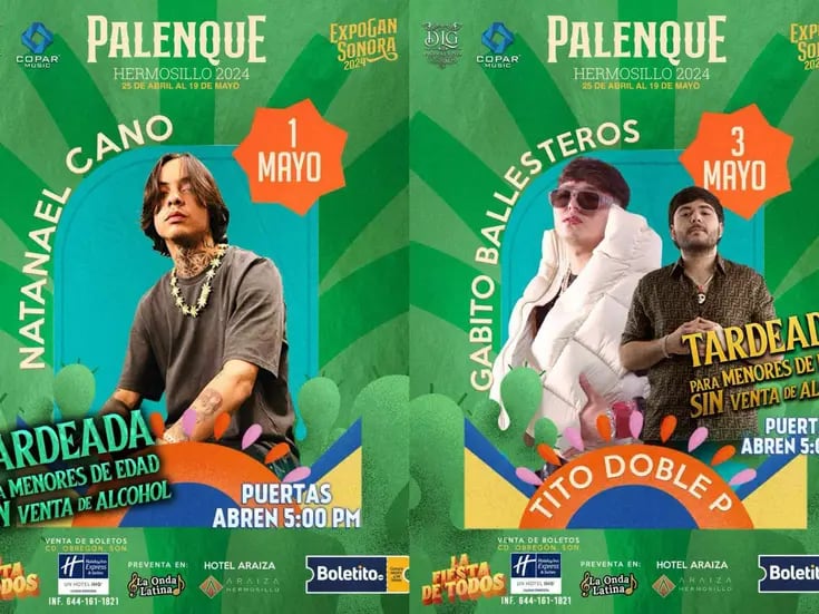 Natanael Cano y Gabito Ballesteros anuncian eventos para menores de edad en la Expogan Sonora