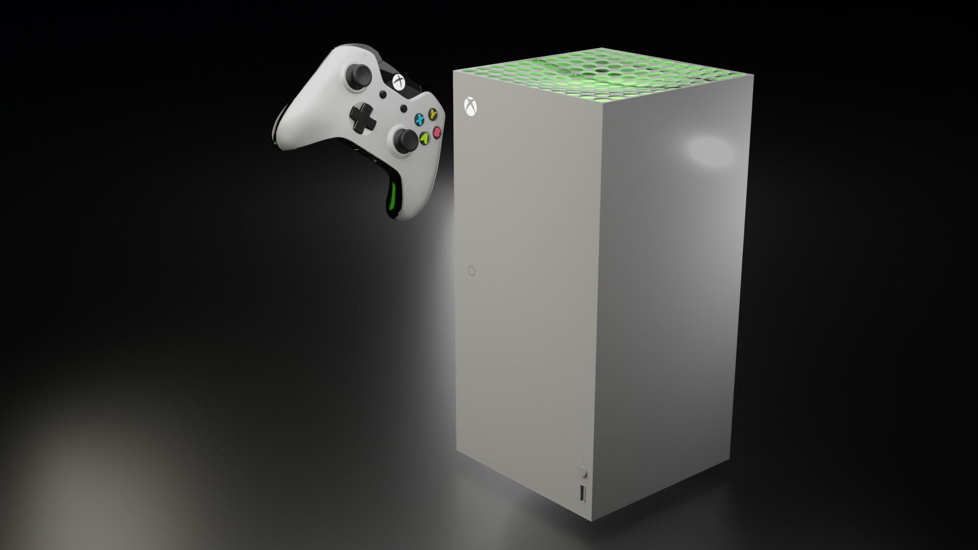 Así se vería la Microsoft Xbox Seriex X si se estrenara una edición blanca digital. Fuente: especial