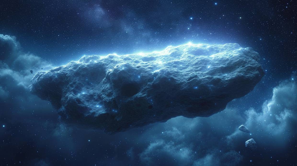 Imagen ilustrativa de un asteroide generada por la inteligencia artificial de Midjourney.
