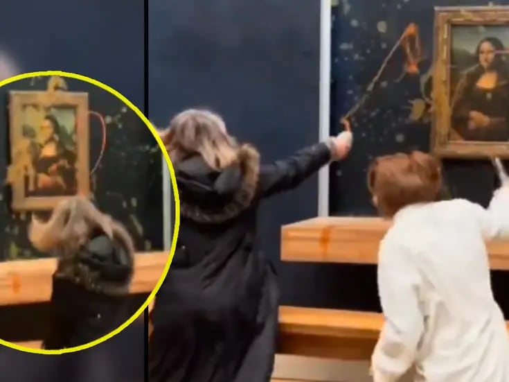 VIDEO: Activistas del cambio climático arrojan sopa a la Mona Lisa en el Louvre