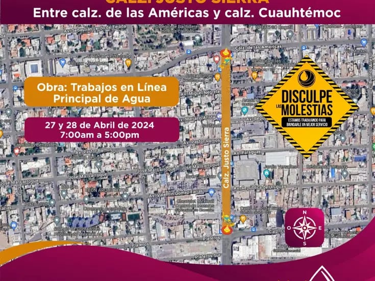 Habrá corte de circulación en Justo Sierra, el tramo comprende Calzada Cuauhtémoc y de las Américas