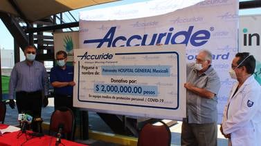 Dona Accuride 2 millones 400 mil pesos al patronato del  Hospital General