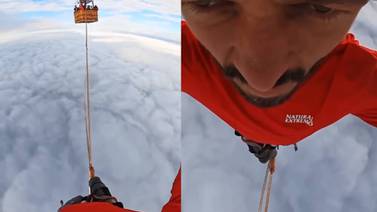 VIDEO: Cuerda floja a 1 mil 860 metros de altura, “nuevo récord”