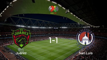 FC Juárez y Atlético San Luis se reparten los puntos tras su empate a uno