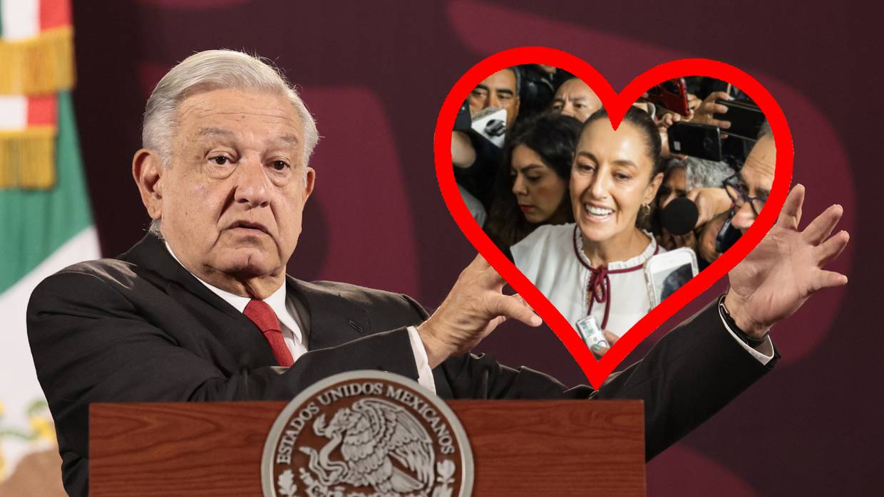 El presidente López Obrador se lanzó contra quienes aseveran que existe un conflicto con la candidata de Morena, Claudia Sheinbaum. Foto: Especial