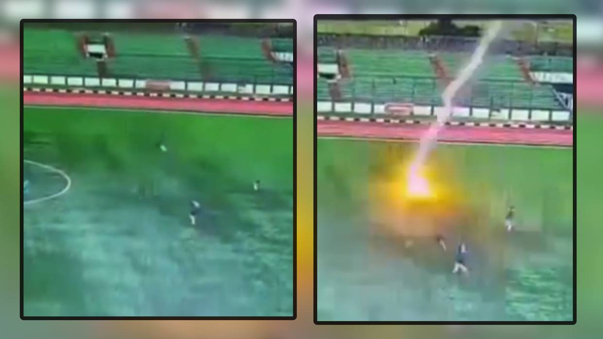 Futbolista muere tras caerle un rayo en pleno partido en Indonesia