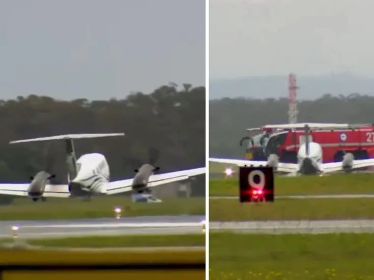 Entre lluvia y poca visibilidad, avión aterrizó dramáticamente de emergencia en Australia (VIDEO)