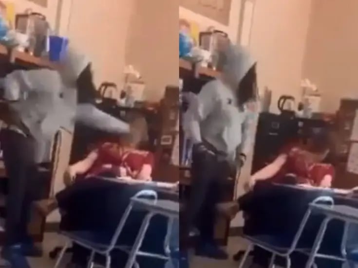 VIDEO: Captan a alumno de preparatoria en EU golpeando a la maestra en el salón de clases y es arrestado