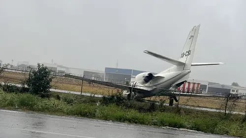 Avioneta sale de la pista en Aeropuerto del Norte en Nuevo León