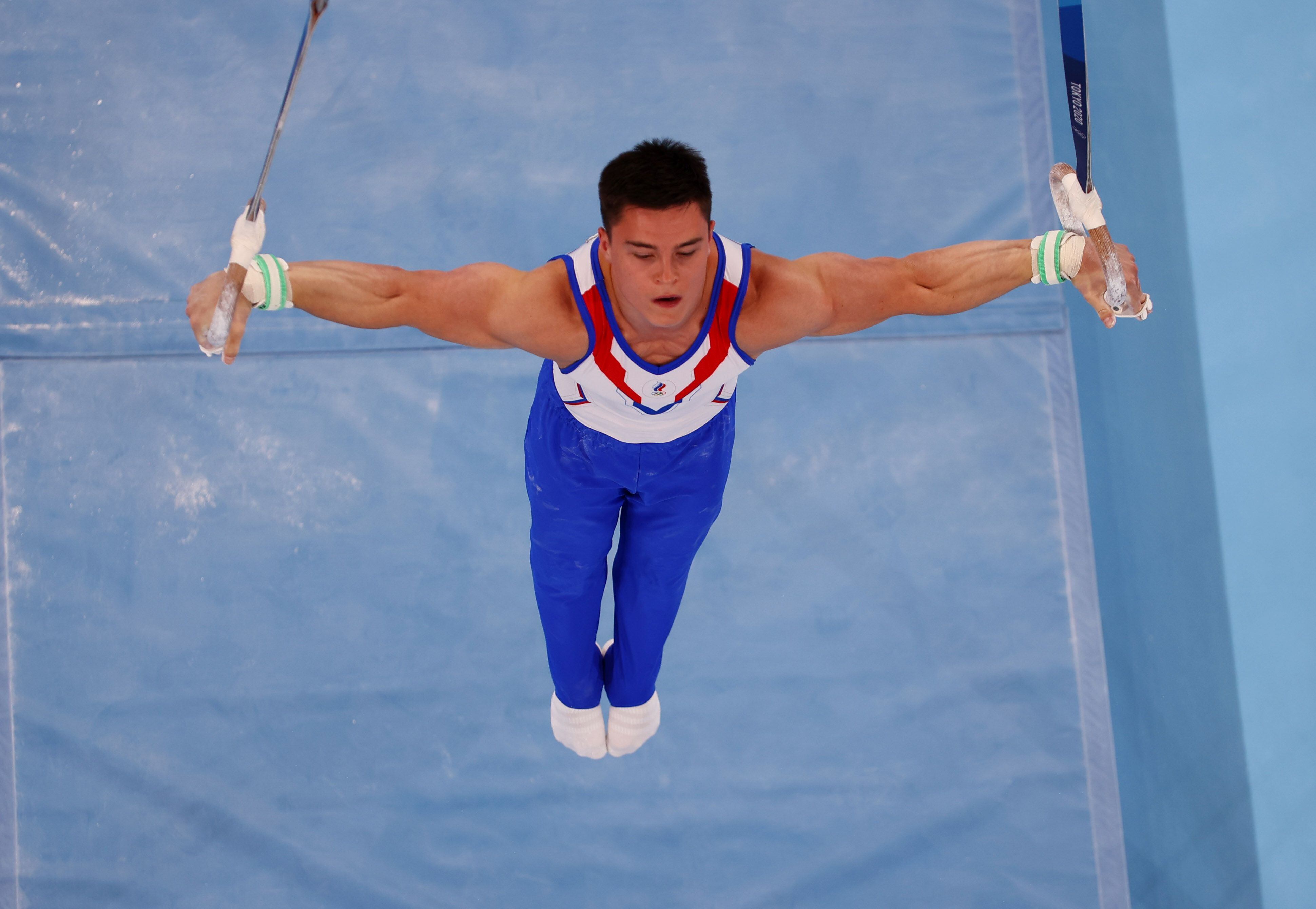 Jul 26, 2021. 
Foto del lunes del ruso Nikita Nagornyy en la prueba de anillas de la final de la gimnasia masculina por equipos
REUTERS/Athit Perawongmetha