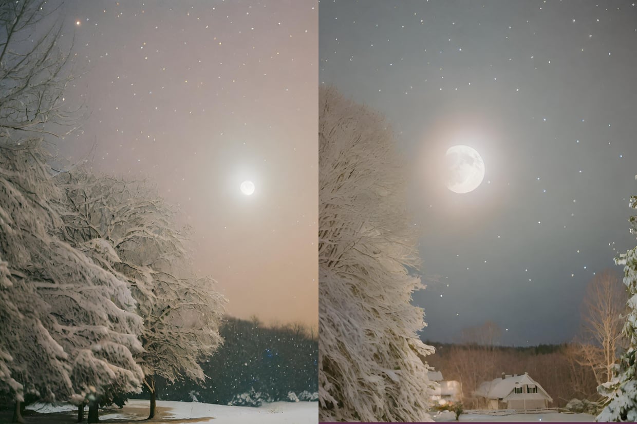 ¿Cuándo se podrá observar la Luna de Nieve?/Imágenes creadas utilizando la inteligencia artificial de Canva
