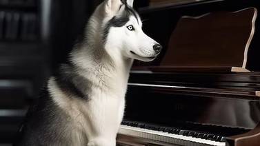 VIRAL: Husky toca el piano y aúlla al ritmo de la música