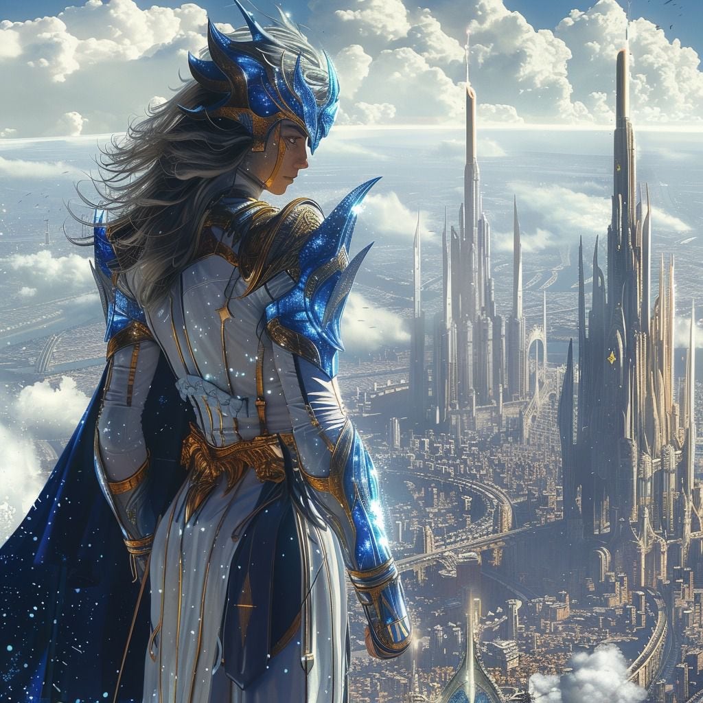 La IA recrea la imponente figura de Fenrir, el guerrero de Asgard, con una visión musculosa y cabello blanco, reflejando su fuerza y conexión con el hielo.