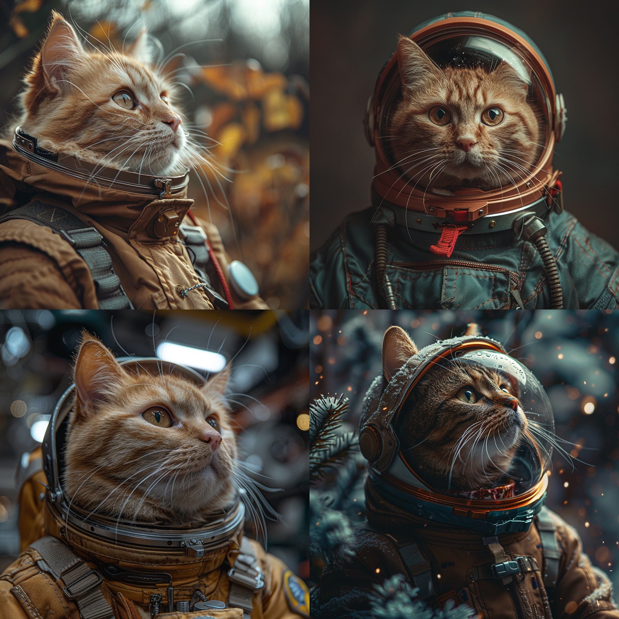 Gato astronauta según la Inteligencia Artificial de Midjourney