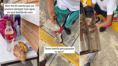 VIDEO: Maestro regala termos a alumno que llevaba agua en botella de refresco