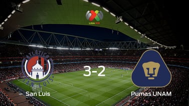 Triunfo de Atlético San Luis por 3-2 frente a Pumas UNAM