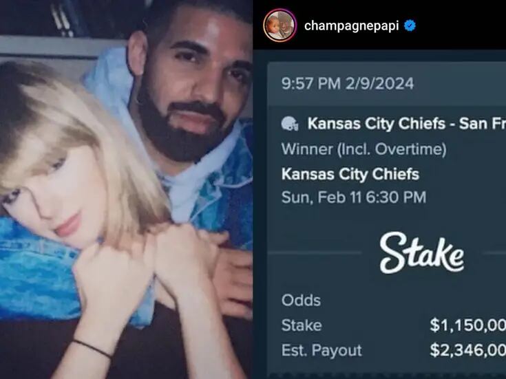Drake apuesta 1.15 millones de criptomonedas por los Kansas City Chiefs: "No puedo apostar contra los Swifties"