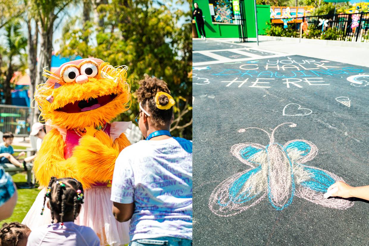 El Chalk Art es una actividad donde cada visitante puede divertirse expresando su creatividad decorando las aceras de Sesame Place con un gis de cortesía.