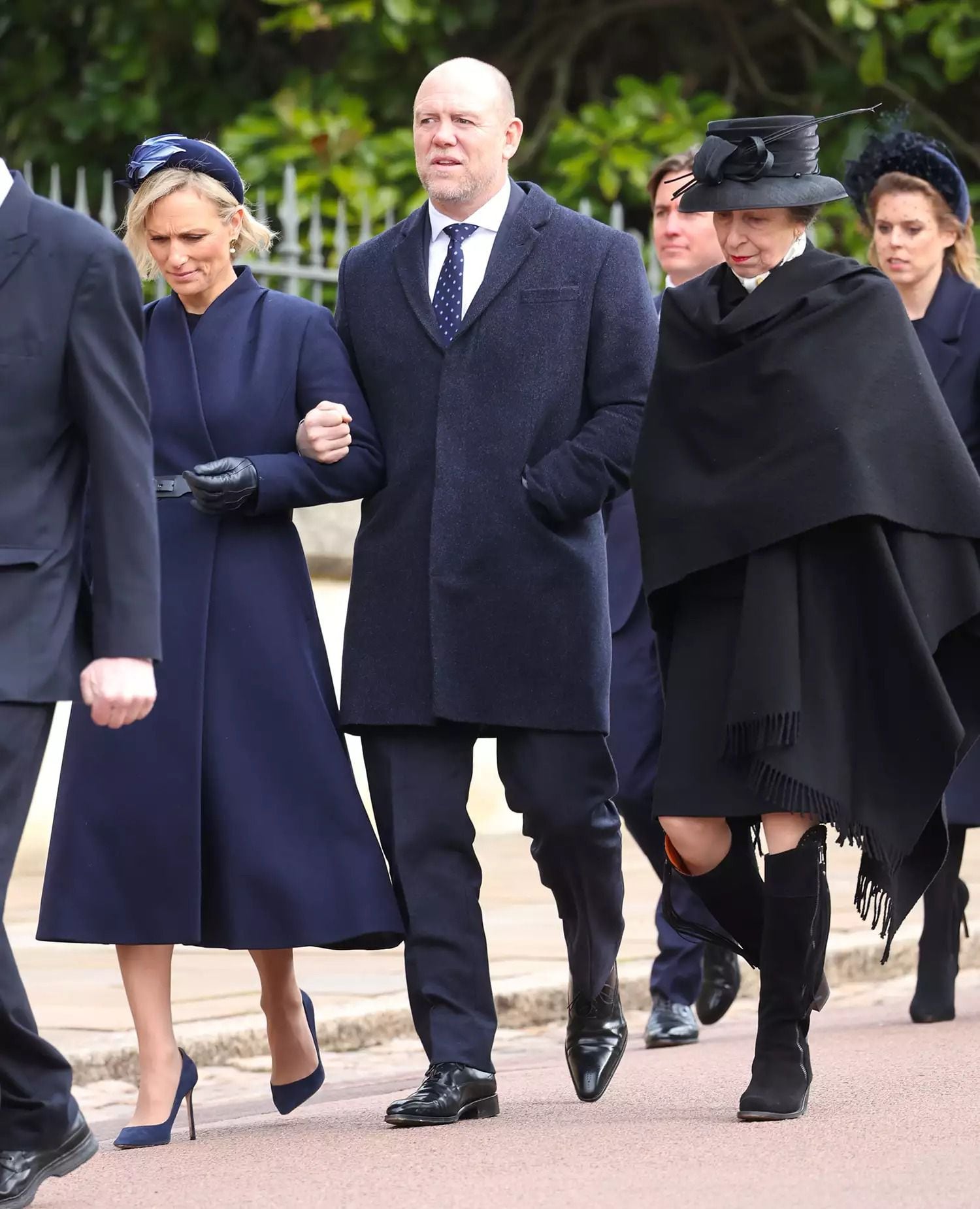 A Zara y Mike Tindall se unen la princesa Ana y la princesa Beatriz para el servicio en Windsor. 
Foto: CHRIS JACKSON/GETTY IMAGES
