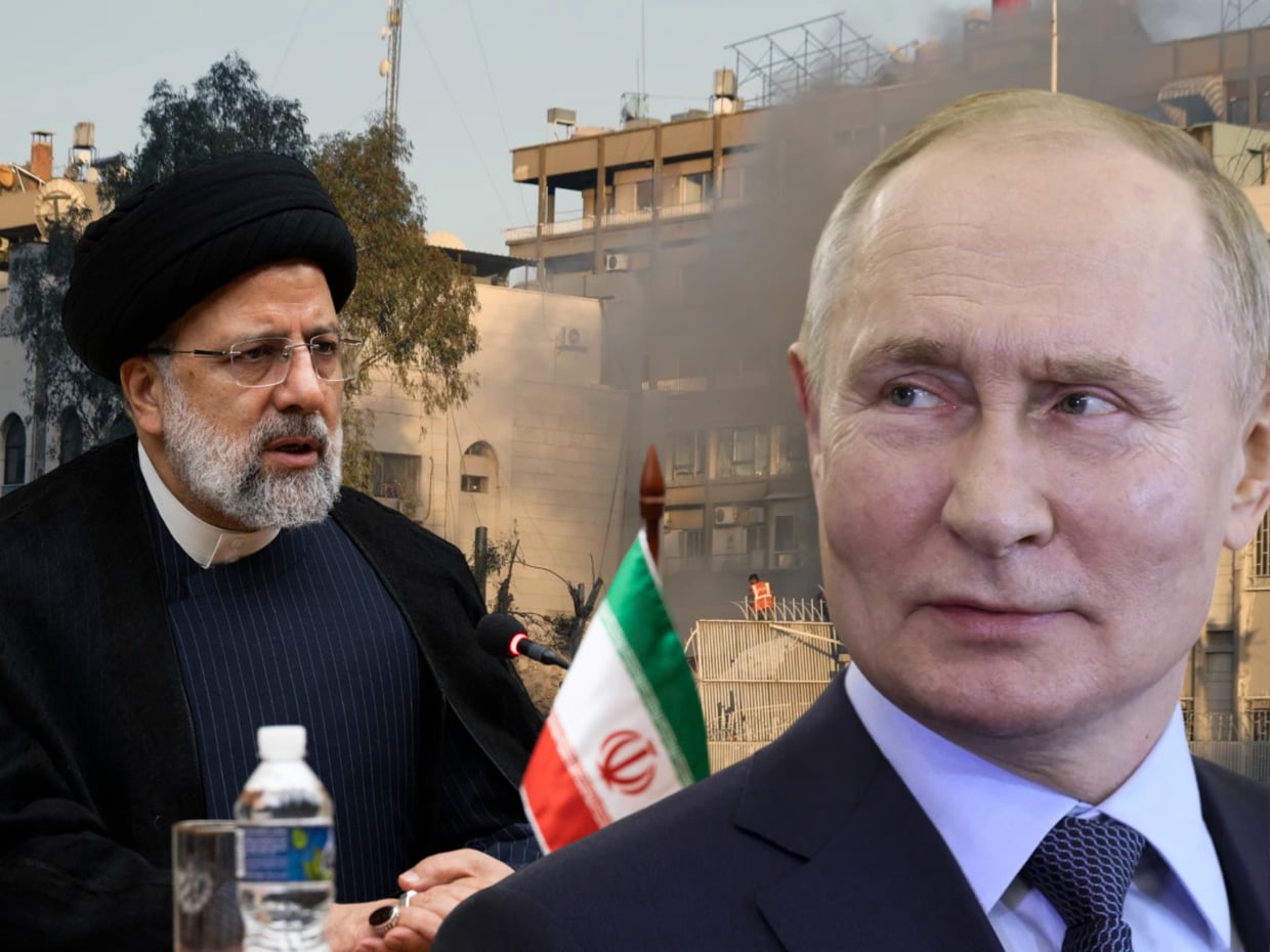 El presidente de Irán, Ebrahím Raisí (a la izquierda) y el presidente de Rusia, Vladimir Putin (a la izquierda). | EFE y AP