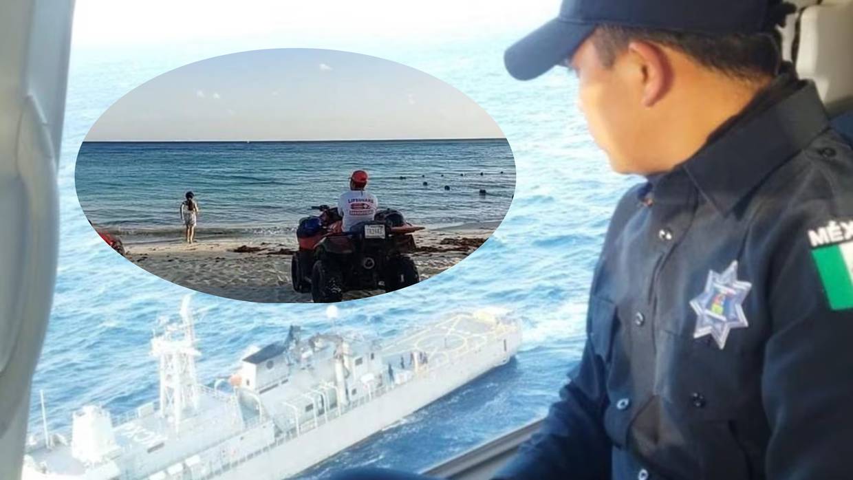 Policía de QR rescata a turista que permaneció en mar abierto. // Foto: El Universal/SSC Quintana Roo