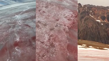 Insólito glaciar rojo en Rusia despierta preocupación científica