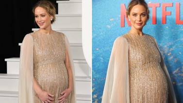 Jennifer Lawrence presume su embarazo en alfombra roja 